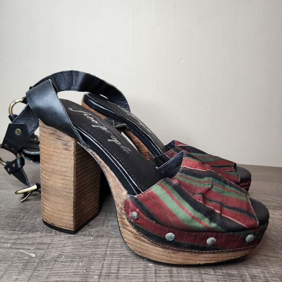 Free People Sandals Platform Block Heel Peep Toe Women's Size 6 Ankle strap - Picture 2 of 12
